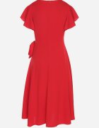 new collection Rochie roșie cloș tip plic cu legătură în talie Dannila