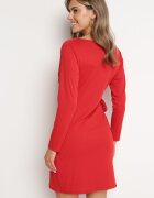 new collection Rochie Roșie Petrecută Mini Legată în Talie Icon