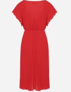 new collection Rochie Roșie Plisată cu croială evazată și decolteu în V Rissara
