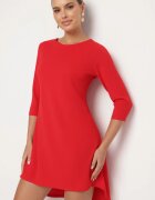 new collection Rochie roșie trapez cu spate mai lung Gemirina