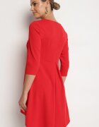 new collection Rochie roșie trapez cu spate mai lung Gemirina