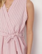 new collection Rochie Roz cu croială tip cămașă Fără mâneci cu cordon legat Liriora