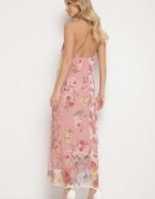 new collection Rochie Roz de plasă din Viscoză cu imprimeu floral Izaleira