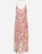 new collection Rochie Roz de plasă din Viscoză cu imprimeu floral Izaleira