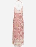 new collection Rochie Roz de plasă din Viscoză cu imprimeu floral Izaleira