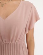 new collection Rochie Roz închis Plisată cu Croială Evazată și Decolteu Triunghiular Rissara
