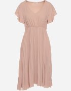 new collection Rochie Roz închis Plisată cu Croială Evazată și Decolteu Triunghiular Rissara