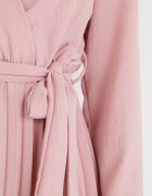 new collection Rochie Roz închis Plisată cu Decolteu Petrecut și Curea Minesia