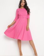 new collection Rochie Roz Plisată cu Centură Gonge