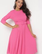 new collection Rochie Roz Plisată cu Centură Gonge