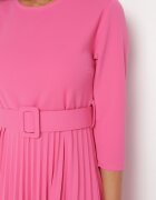 new collection Rochie Roz Plisată cu Centură Gonge