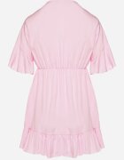 new collection Rochie Roz stil liliac din viscoză cu croi cloș și volane din tul