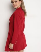 new collection Rochie Sacou Bordo Plisată cu Croială Cloș cu Nasturi Decorativi Zoriea