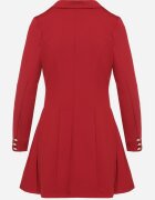 new collection Rochie Sacou Bordo Plisată cu Croială Cloș cu Nasturi Decorativi Zoriea