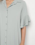 new collection Rochie tip cămașă Verde deschis cu volan decorativ Daviravie