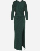 new collection Rochie Verde închis din Viscoză Decorată cu Legătură și Fir Metalic Ellinira