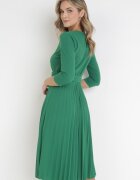 new collection Rochie Verde Plisată cu Curea Gonge