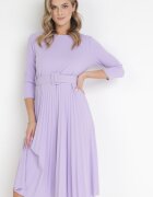 new collection Rochie Violetă Plisată cu Curea Gonge