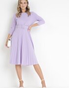 new collection Rochie Violetă Plisată cu Curea Gonge