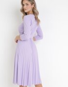 new collection Rochie Violetă Plisată cu Curea Gonge
