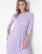 new collection Rochie Violetă Plisată cu Curea Gonge