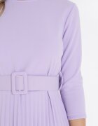 new collection Rochie Violetă Plisată cu Curea Gonge