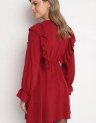 new collection Rochie Visinie Evazată cu croială petrecută și volane Celonara