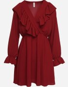 new collection Rochie Visinie Evazată cu croială petrecută și volane Celonara