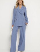 new collection Sacou Albastru La două rânduri de nasturi cu Viscoză și Umeri Întăriți Elliovae