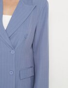 new collection Sacou Albastru La două rânduri de nasturi cu Viscoză și Umeri Întăriți Elliovae