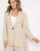 new collection Sacou Bej Clasic cu un singur rând de nasturi și imitație de buzunare Felzeri