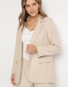 new collection Sacou Bej Clasic cu un singur rând de nasturi și imitație de buzunare Felzeri