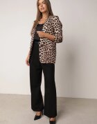 new collection Sacou bej cu mâneci 3/4 cu imprimeu leopard și revere decorative Dittia