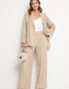 new collection Sacou Bej Dublu cu Vâscoză și Umeri Întăriți Elliovae
