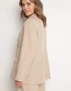 new collection Sacou Bej Dublu cu Vâscoză și Umeri Întăriți Elliovae