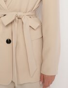 new collection Sacou Bej la un rând cu Curea și Umeri Întăriți Diomella