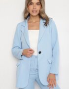 new collection Sacou Clasic Albastru cu croială la un singur rând cu imitație de buzunare Felzeri