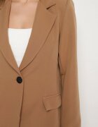 new collection Sacou Clasic Maro cu un rând de nasturi cu imitație de buzunare Felzeri