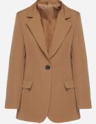 new collection Sacou Clasic Maro cu un rând de nasturi cu imitație de buzunare Felzeri
