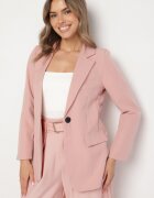 new collection Sacou clasic roz cu croi la un rând de nasturi cu imitație de buzunare Felzeri