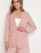 new collection Sacou clasic roz cu croi la un rând de nasturi cu imitație de buzunare Felzeri