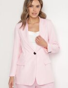 new collection Sacou clasic roz pal cu croi la un rând de nasturi cu imitație de buzunare Felzeri