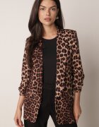 new collection Sacou Maro cu Mâneci 3/4 Leopard cu Revere Decorative Dittia