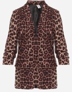 new collection Sacou Maro cu Mâneci 3/4 Leopard cu Revere Decorative Dittia