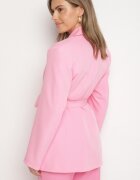 new collection Sacou Roz La un rând cu curea și umeri întăriți Diomella