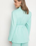 new collection Sacou verde deschis la un rând de nasturi cu centură și cu umeri întăriți Diomella