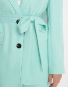 new collection Sacou verde deschis la un rând de nasturi cu centură și cu umeri întăriți Diomella