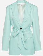 new collection Sacou verde deschis la un rând de nasturi cu centură și cu umeri întăriți Diomella
