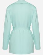 new collection Sacou verde deschis la un rând de nasturi cu centură și cu umeri întăriți Diomella