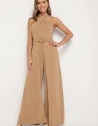new collection Salopetă de cocktail Bej închis Legată la gât cu cordon Melafela